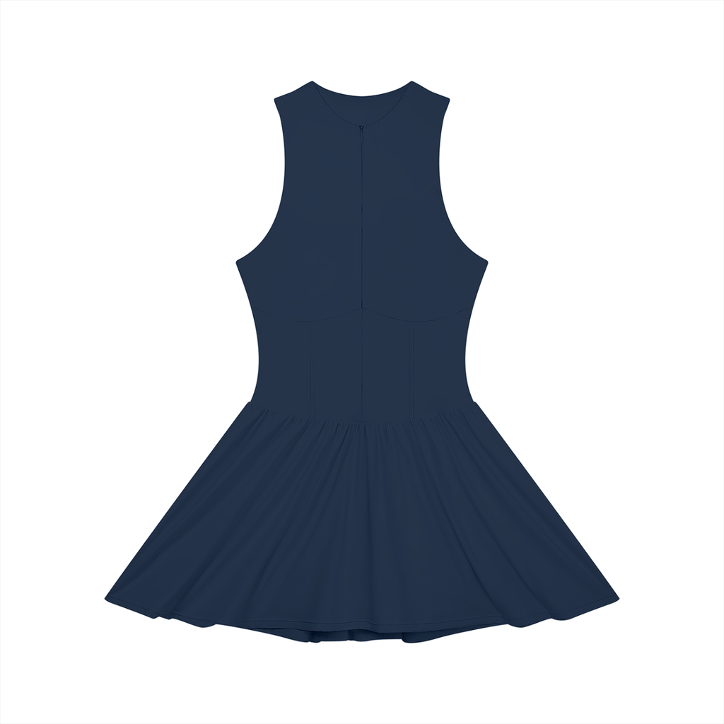 Women’s Ruched Sleeveless Full-Zip Dress