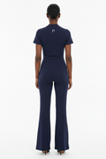 Women’s Tight Flared Leg Quarter-Zip Jumpsuit